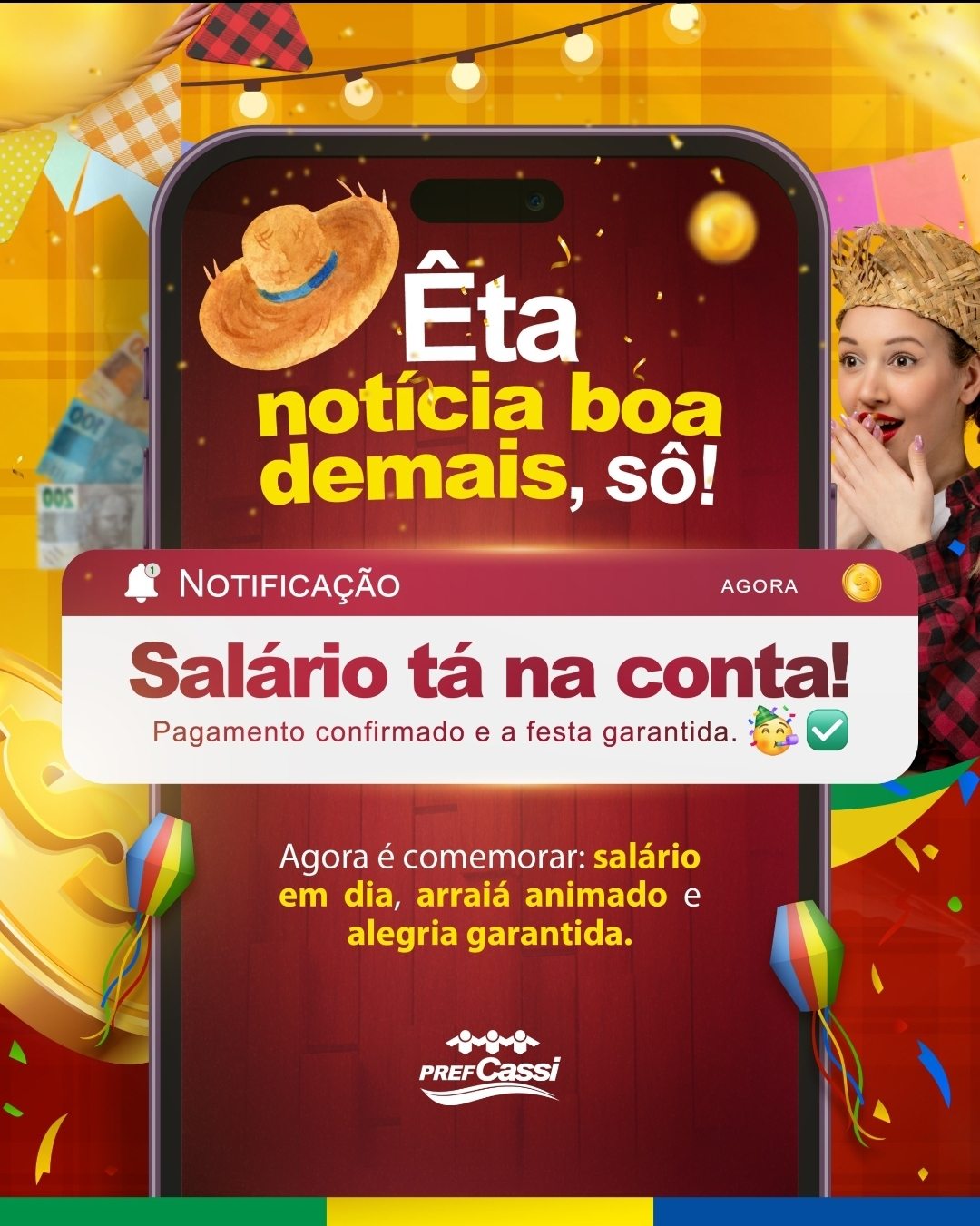 Salário dos servidores municipais já está na conta, informa Prefeitura de Cassilândia