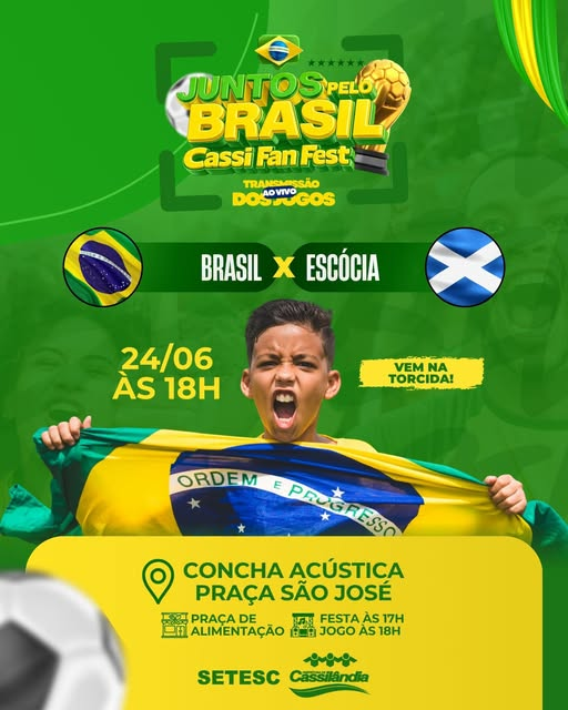 Cassi Fan Fest terá transmissão de Brasil x Escócia nesta quarta-feira