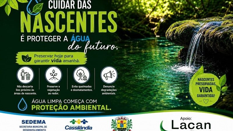Diretoria de Meio Ambiente promove ação de conscientização sobre preservação das nascentes em Cassilândia