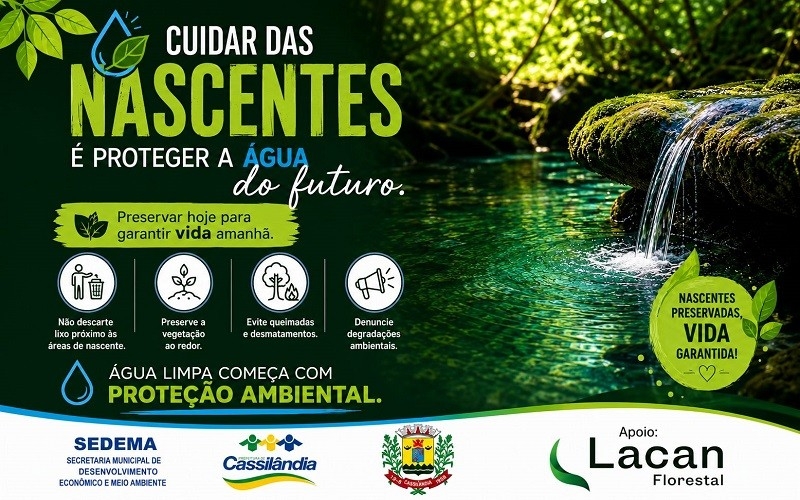 Diretoria de Meio Ambiente promove ação de conscientização sobre preservação das nascentes em Cassilândia