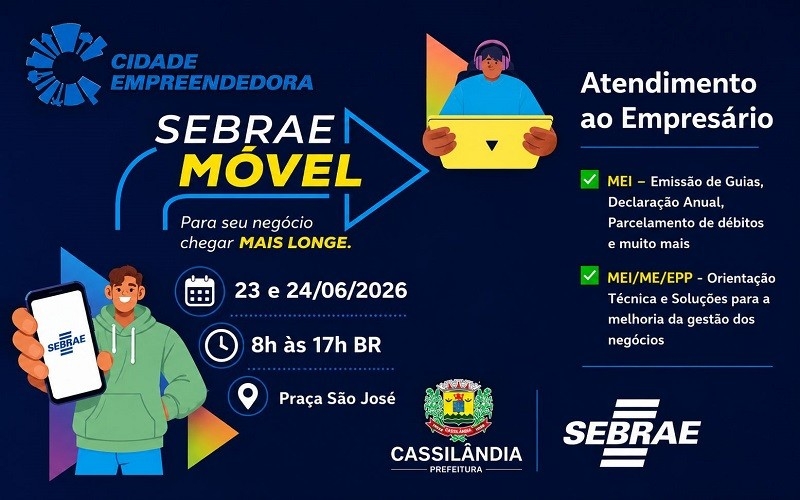 SEBRAE Móvel chega a Cassilândia com atendimento gratuito para fortalecer pequenos negócios