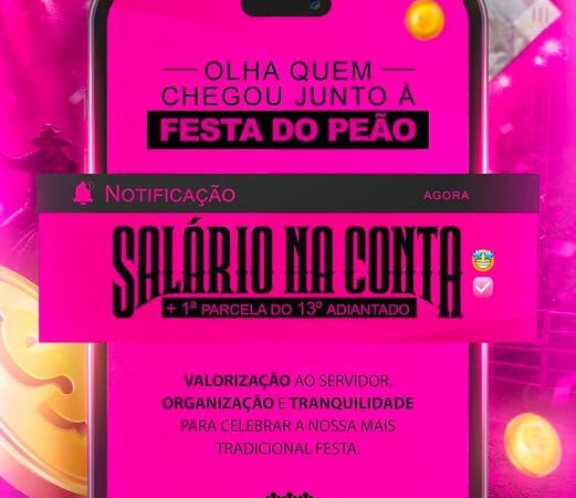 Servidores municipais recebem salário de julho e primeira parcela do 13º antecipada nesta quarta-feira (29)