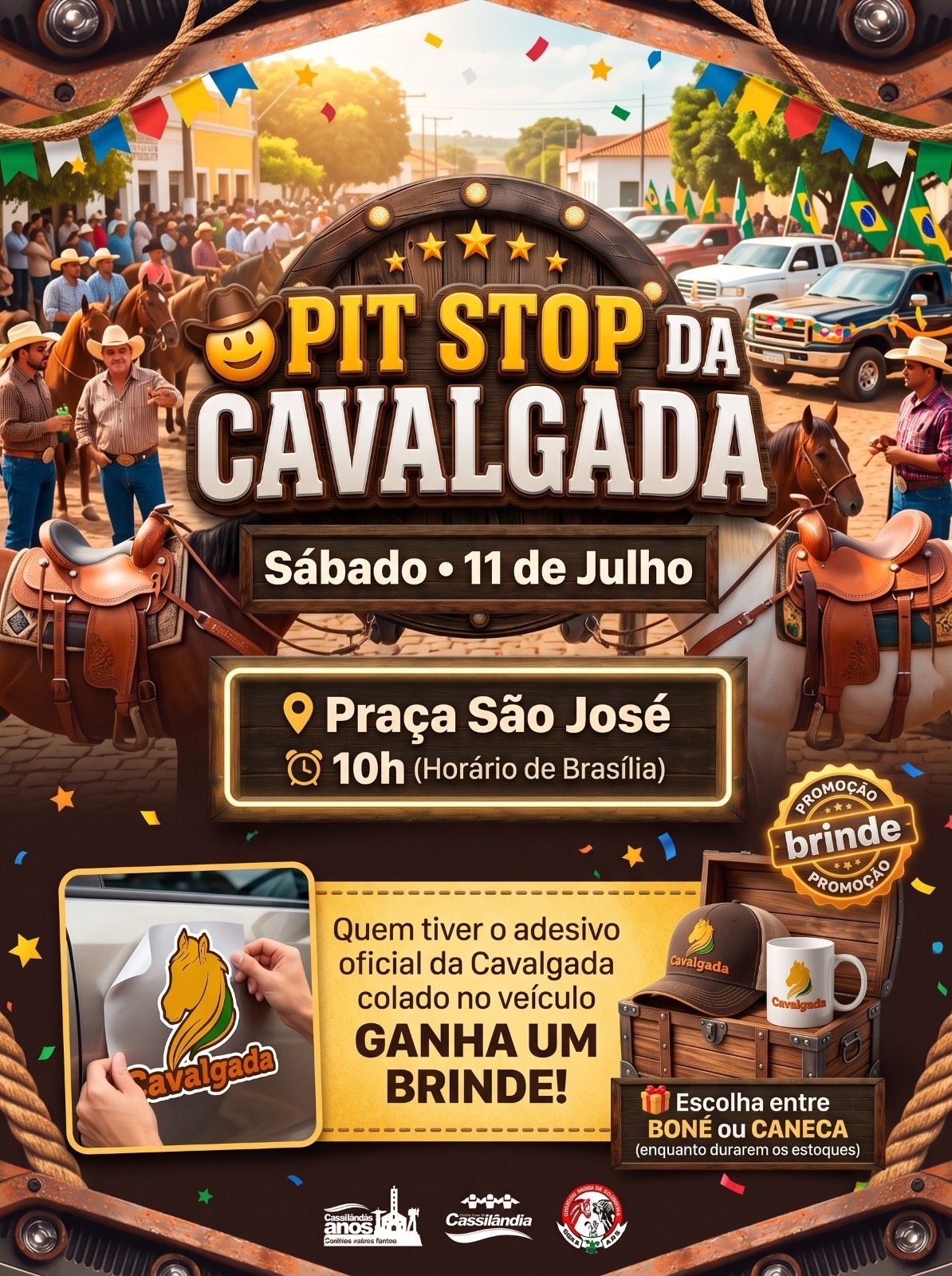 Pit Stop da Cavalgada acontece neste sábado na Praça São José e terá distribuição de brindes