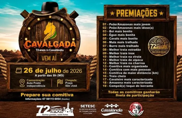 Contagem regressiva para a maior Cavalgada da região já começou em Cassilândia