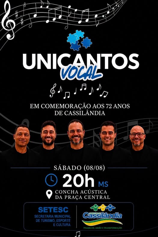 Prefeitura Municipal de CassilândiaCassilândia celebra 72 anos do município com noite de música, cultura e interação na Praça São José