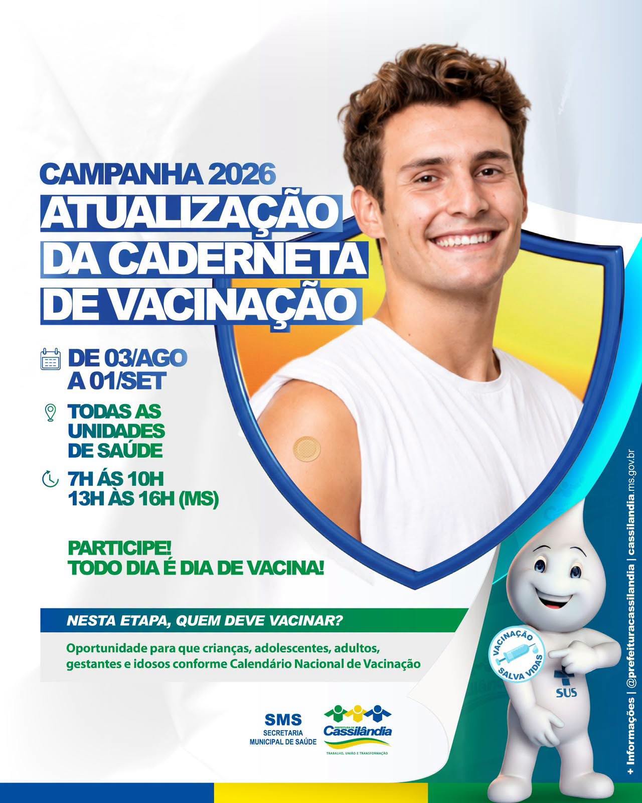 Dia D de vacinação mobiliza unidades de saúde em Cassilândia