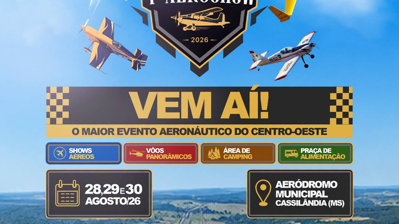 4º AeroShow de Cassilândia começa hoje com programação especial no Aeródromo Municipal