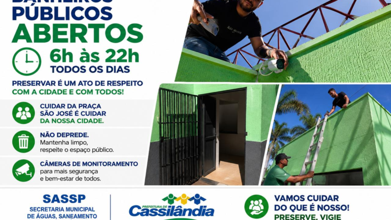 Prefeitura conclui reformas nos banheiros públicos da Praça São José