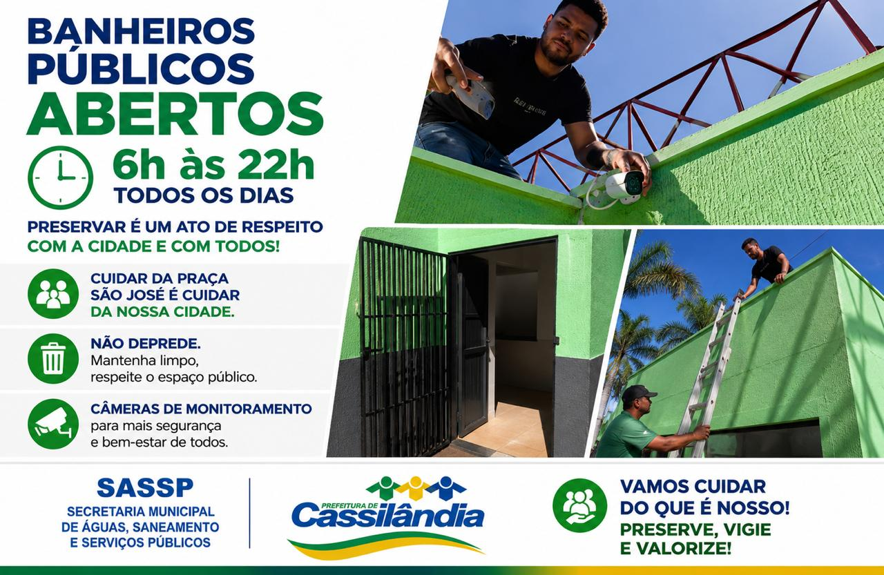 Prefeitura conclui reformas nos banheiros públicos da Praça São José