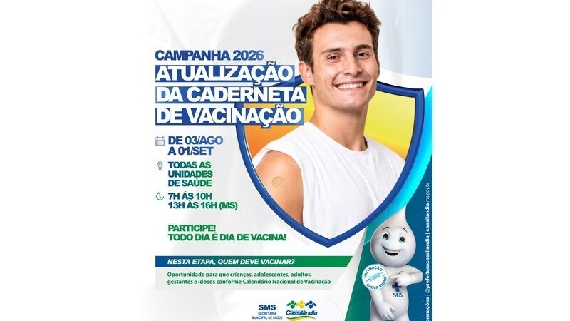 Prefeitura de Cassilândia realiza campanha de atualização da caderneta de vacinação