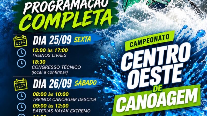 Começa hoje a programação do Campeonato Centro-Oeste de Canoagem no Rio Aporé