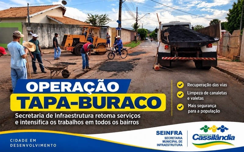 Secretaria de Infraestrutura retomou Operação Tapa-Buraco
