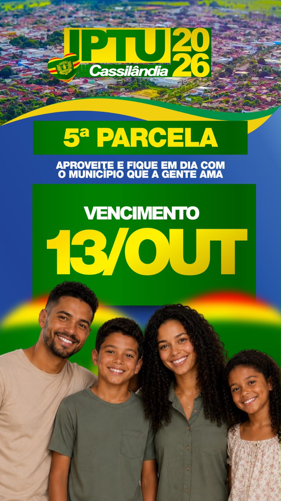 5ª parcela do IPTU 2026 vence nesta terça-feira em Cassilândia