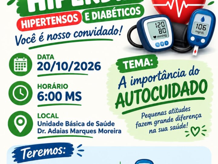 Grupo Hiperdia promove encontro sobre a importância do autocuidado em Cassilândia