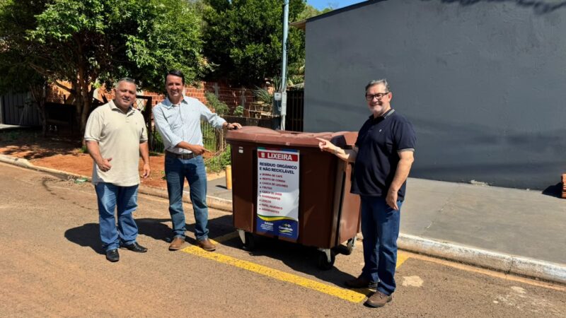 Prefeitura de Cassilândia inicia projeto-piloto com novos contêineres para coleta de lixo no Jardim Campo Grande