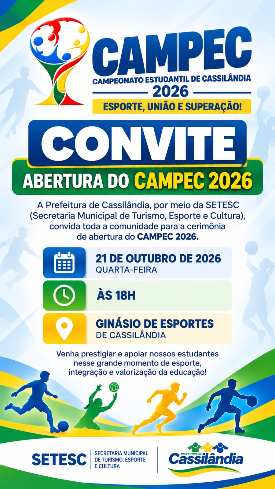 Cassilândia convida a população para a abertura do CAMPEC 2026 nesta quarta-feira
